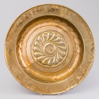A 16th Century brass baptism dish from Nürnberg, Germany.