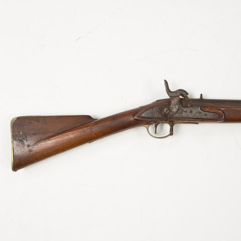 A 18th Century Swedish-British converted percussion gun.