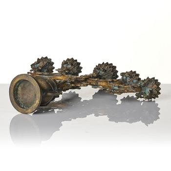 Offerställ, delvis kallförgylld brons, Qingdynastin, 1800-tal.