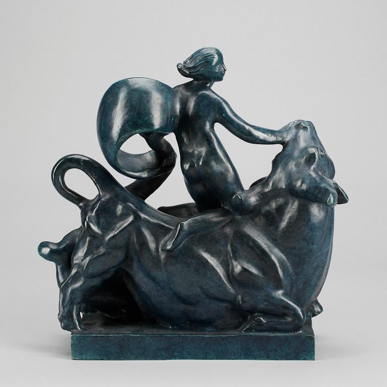 CARL MILLES, efter, skulptur, blåpatinerad brons, Millesgården.