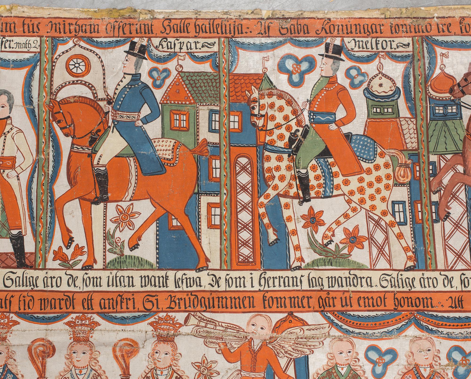 BONADSMÅLNING, allmoge, Småland, Anders Andersson, Femsjö-gruppen, märkt AAS 1817.