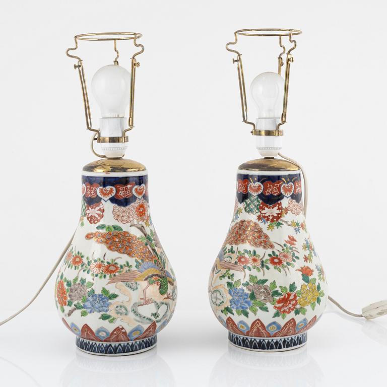 A pair of Japanese vases/table lamps,19th cetnury.