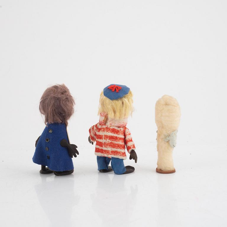 Moomin figures, 3 pcs, Atelier Fauni, Finland, 1950s/60s.