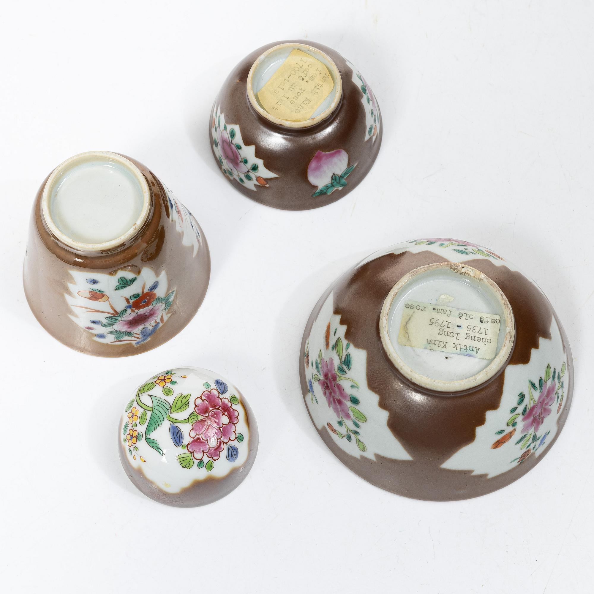A group lot of Chinese Export porcelain, Qing dynasty, 18th century.  (6 pieces).