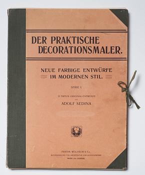 Three volumes of plates."Neue Schriften und Firmenschilder", "Der Praktische Schildmaler" och "Der Praktische Decoration.