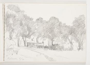 Lotte Laserstein, 3 skissblock med teckningar.