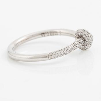 "Engelbert," Legacy Knot Ring Mini Pavé", 18K white gold with brilliant-cut diamonds.