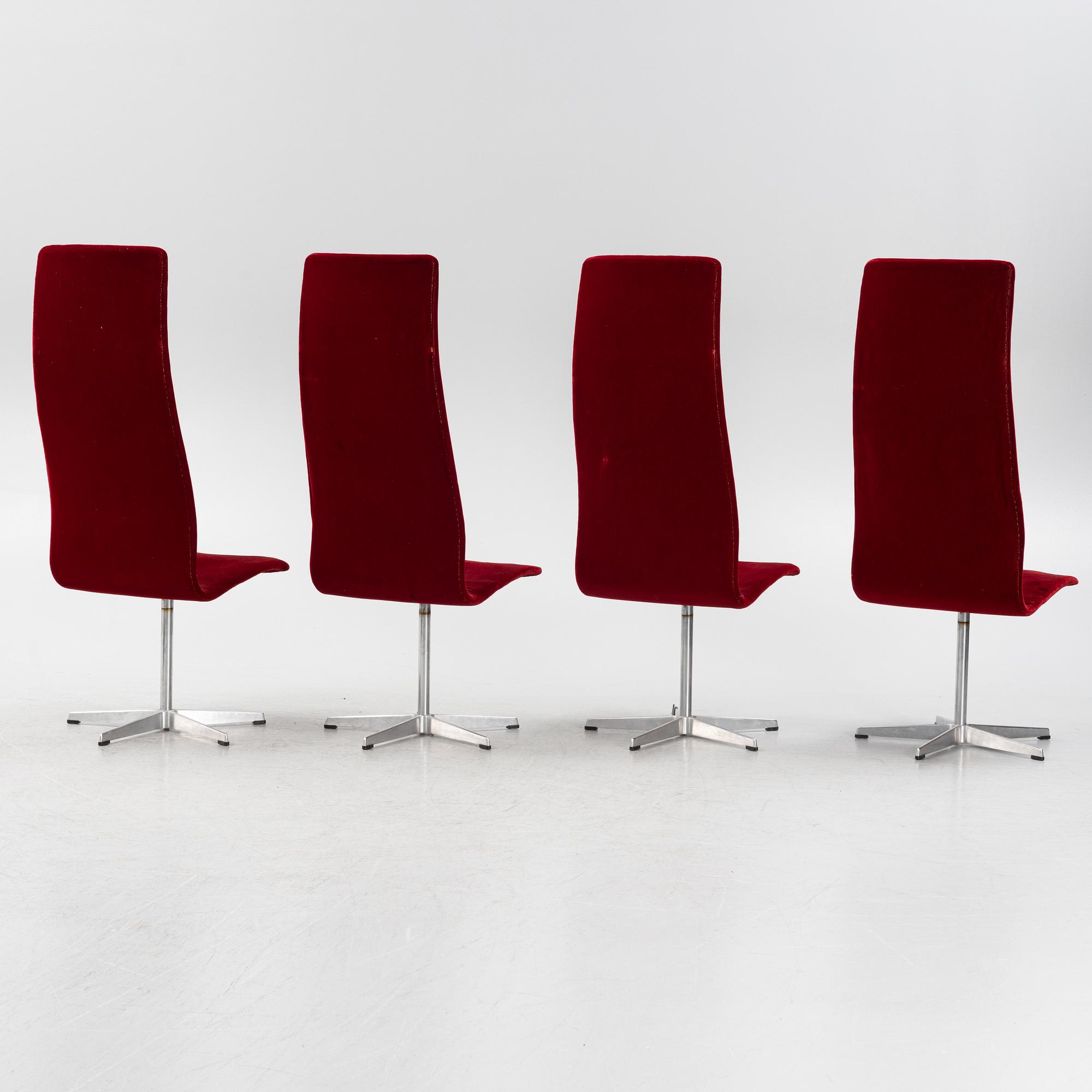 Arne Jacobsen, stolar, 4 st, ”Oxford”, Fritz Hansen, Danmark.