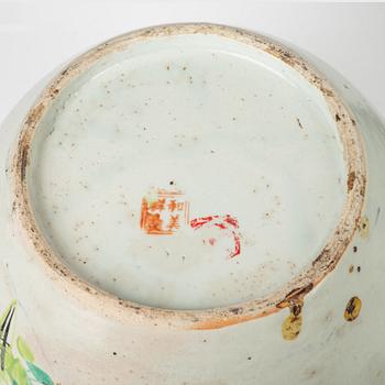 A set of three Chinese famille rose jars, 20th Century.