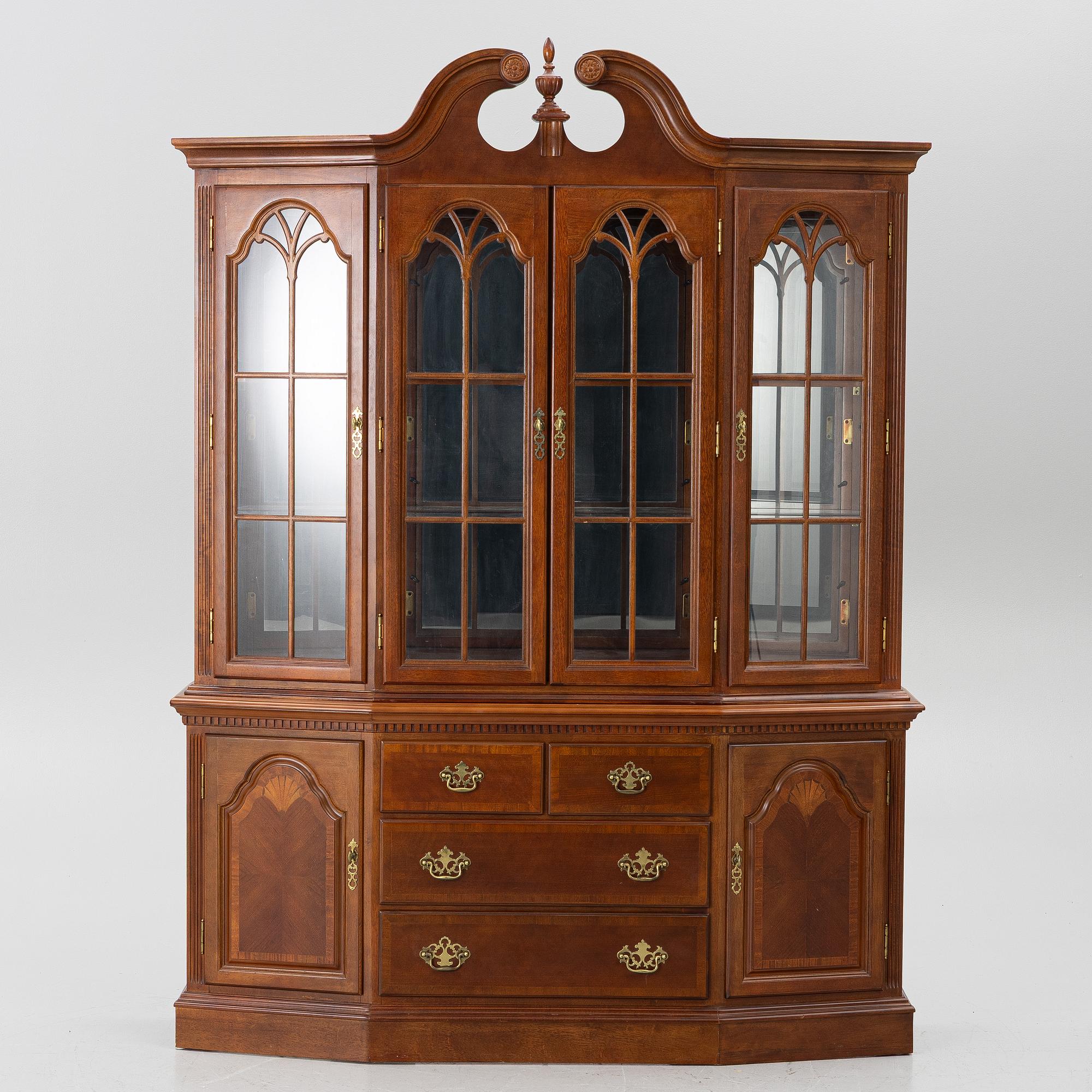 A Rococo style display cabinet, late 20th Century.