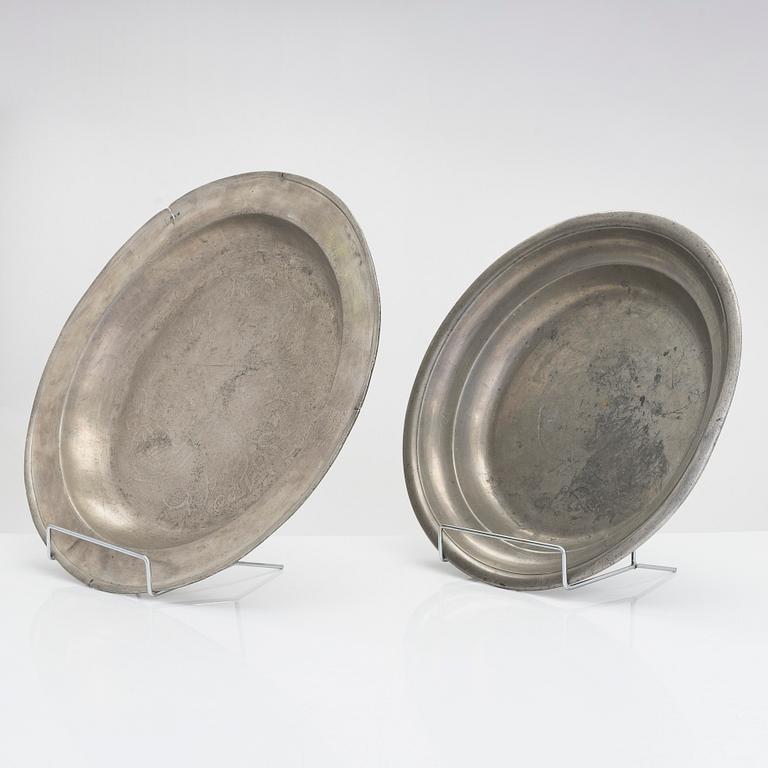 Tennfat, 3 st, 1700-tal och 1800/1900-tal.