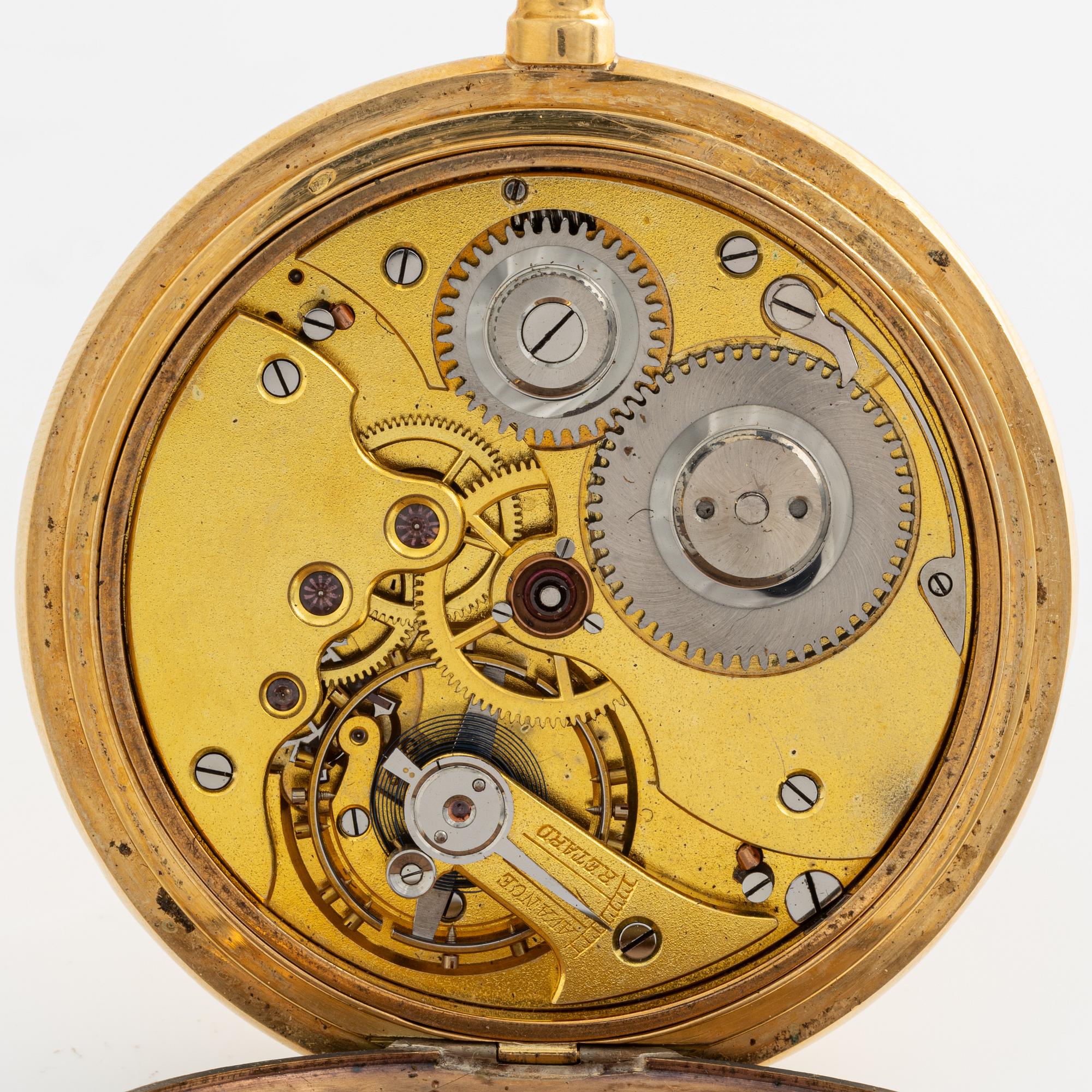 Fickur, savonett, 18K guld, 52,5 mm.