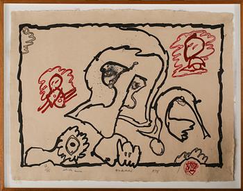 Pierre Alechinsky · PIERRE ALECHINSKY, färgetsning, signerad, numrerad 12/75, och daterad 1978.