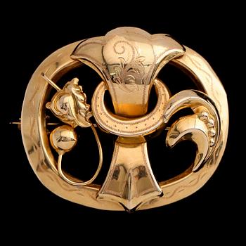 BROSCH, 18 k guld, svenska stämplar 1947. Vikt ca 8 g.