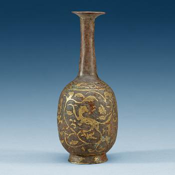 1837. A partially gilt flask, Tang dynasty.