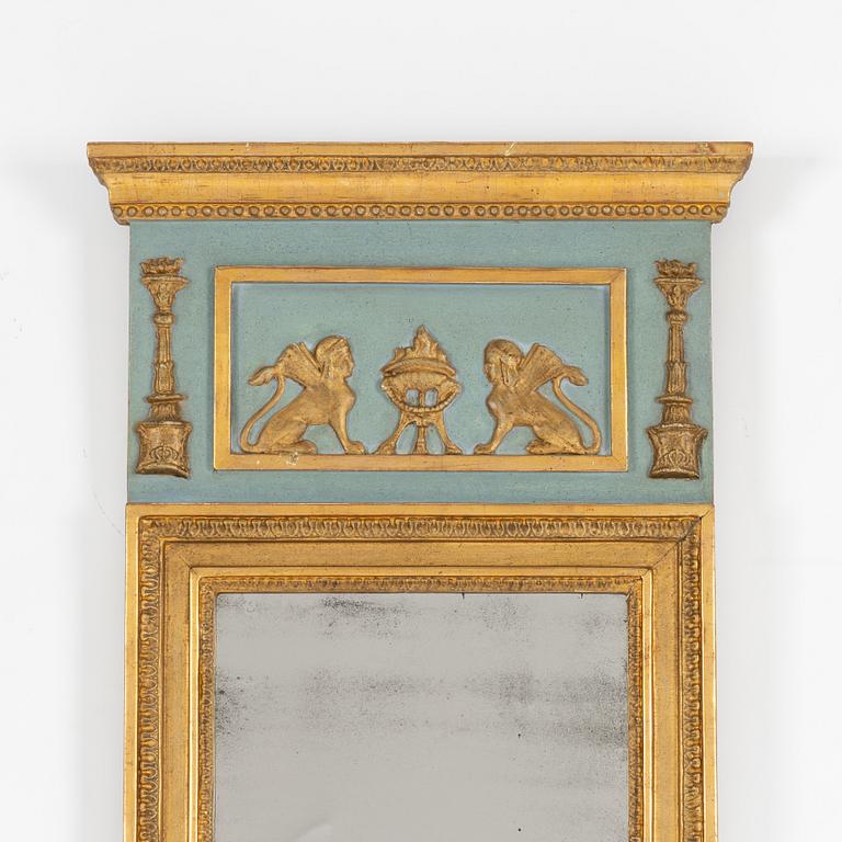 A late Gustavian mirror, Stockholm, circa 1800.