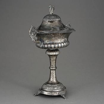 SOCKERSKÅL, silver, empire, Olof Pehr Hallberg, Kalmar, 1837. Vikt 750 gram.