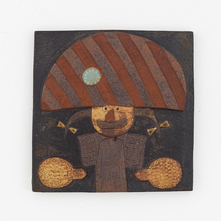 Stig Lindberg, a stoneware wall relief, Gustavsberg, Sweden.