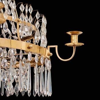 A late Gustavian seven-light chandelier, circa 1800.