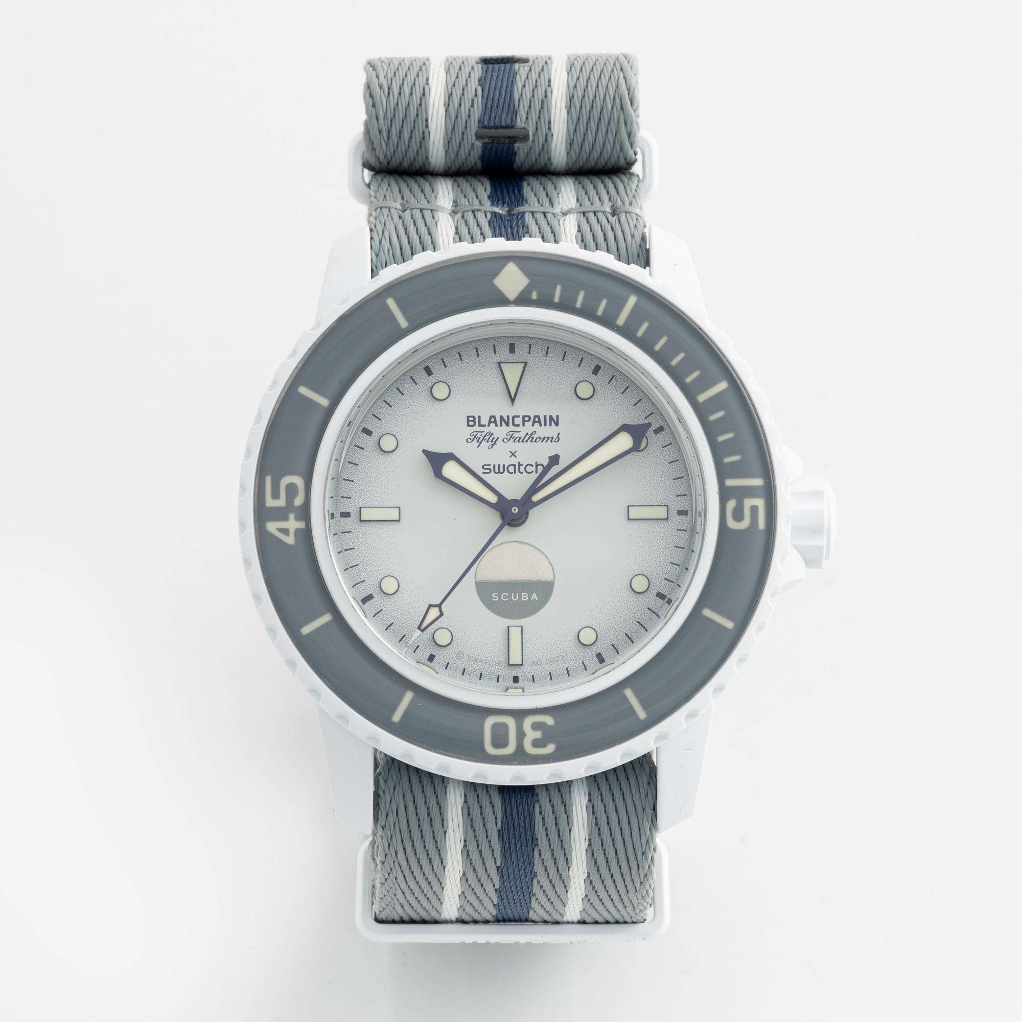 Swatch/Blancpain, Scuba Fifty Fathoms, Antarctic Ocean, wristwatch, 42.3 mm.