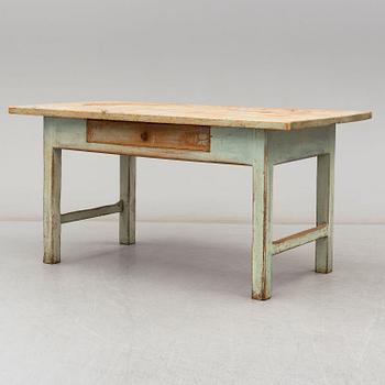 A painted pine table, Jämtland, 19th Century.