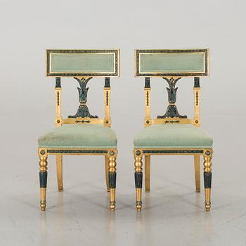 A PAIR OF LATE GUSTAVIAN STYLE CHAIRS EARLY 20TH CENTURY,