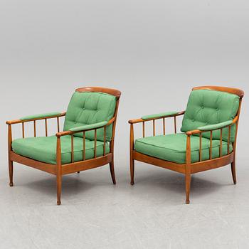 KERSTIN HÖRLIN-HOLMQVIST, fåtöljer, ett par, "Skrindan", OPE-möbler, 1900-talets andra hälft.