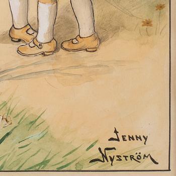 Jenny Nyström, Two children in a spring hill.
