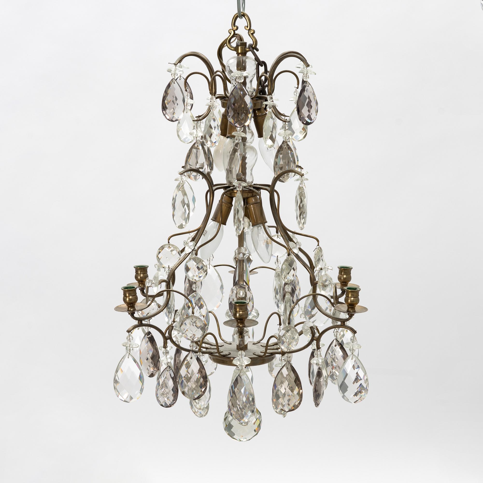 A Rococo style chandelier, first half of the 20th century.