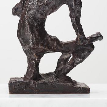 Asmund Arle, skulptur, signerad Asmund Arle samt gjutarmärkt H. Bergman Cire Perdue.