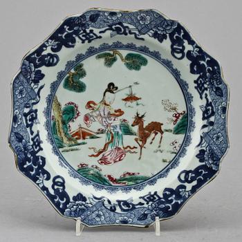 TALLRIK, porslin, Kina, 1700-tal.