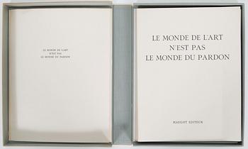 Portfolio of prints, René Char, 'Le monde de l'art n'est pas le monde du pardon'.