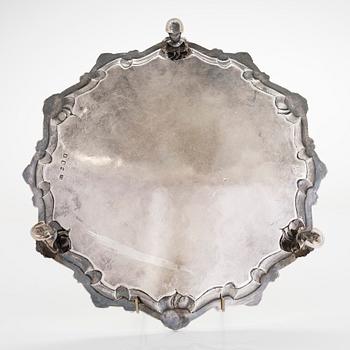 A George III sterling silver salver, London 1770. Maker's mark I.C,  possibly of John Carter II.