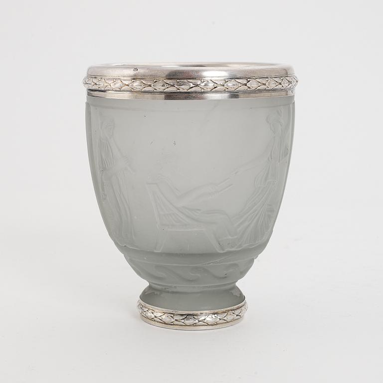 Georges de Feure, a glass and silver Art Nouveau vase, early 20th Century.