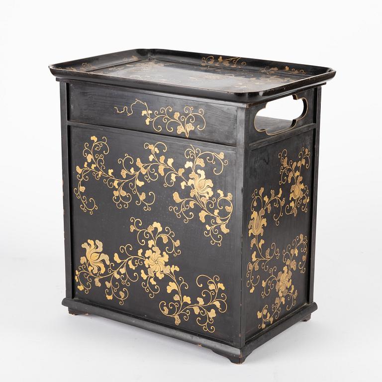 A Japanese miniature lacquer cabinet, 20th century.