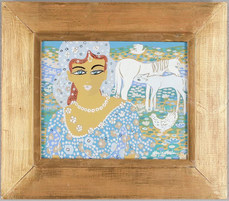 ALY BEN SALEM, gouache, signerad.
