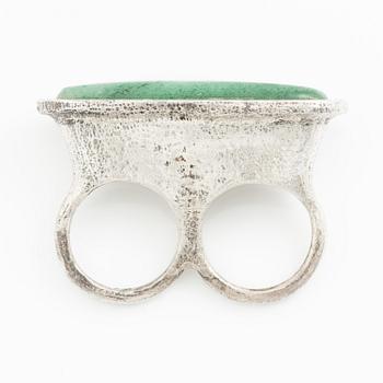 PA Lundahl-Terrs, a ring, silver with quartz, Växjö 1966.
