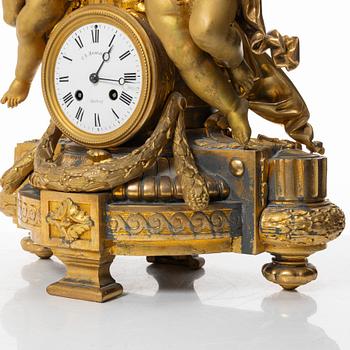 Table pendulum clock, C.L Malmsjö, Gothenburg, Louis XVI style, circa 1900.