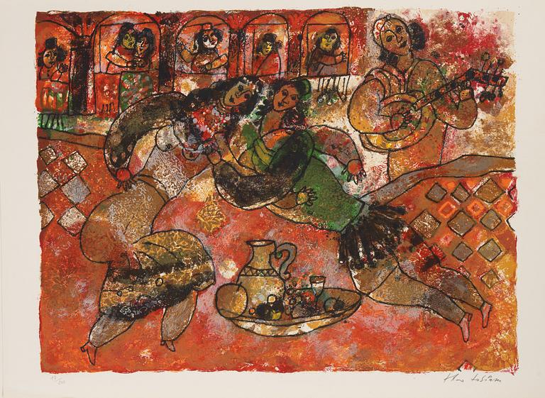 Theo Tobiasse, "The Song of Songs of King Salomon",portfolio with 12 ligographs in colous, signed 18/200.