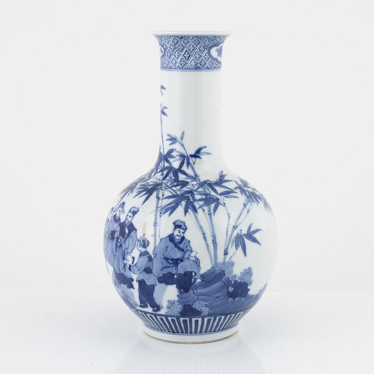 A Chinese blue and white vase, 20th Century.