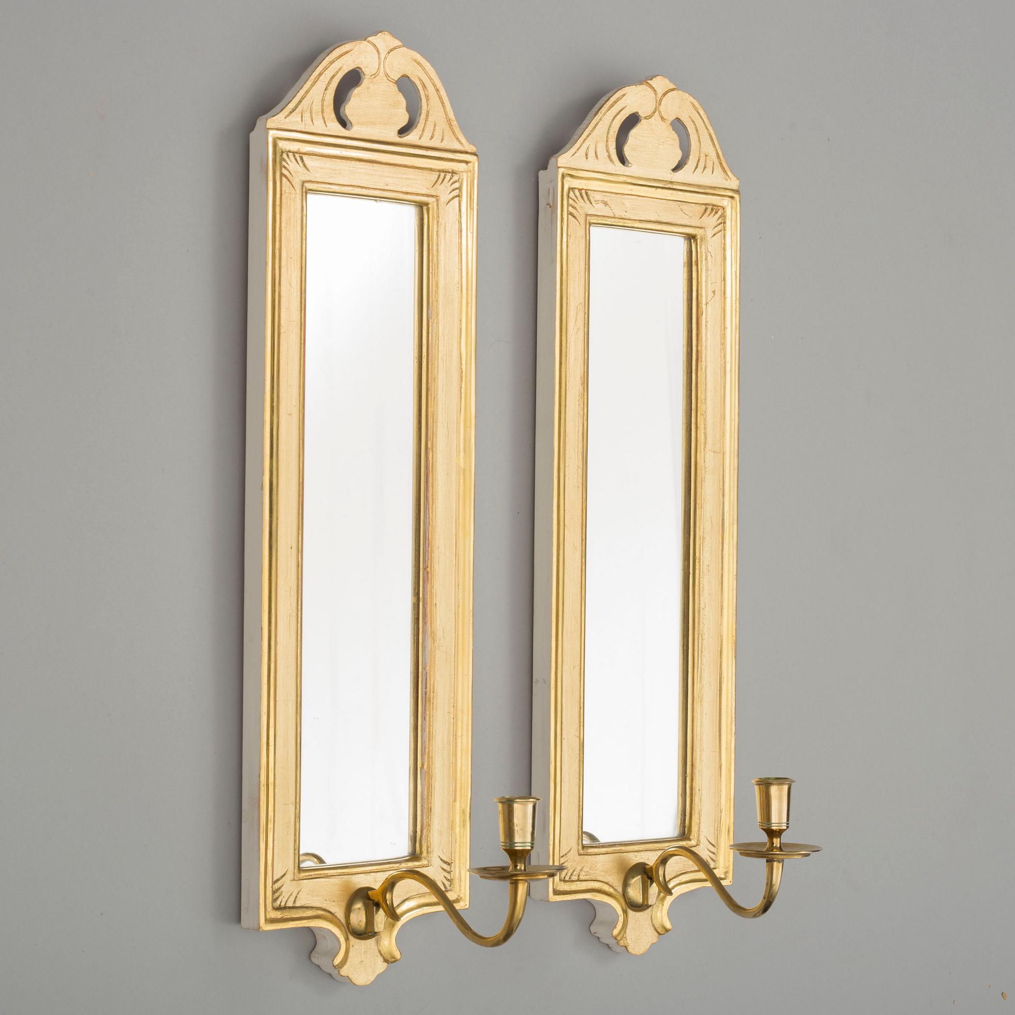 SPEGELLAMPETTER, ett par, "Regnaholm", IKEA:s 1700-talsserie, 1990-tal.