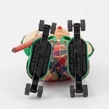 A set of five toys, including 'Rolly' clown from Schuco, 20th century.
