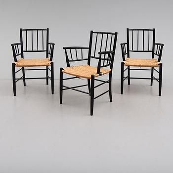 KARMSTOLAR, 3 st, Gemla, Diö, 1900-talets andra hälft.