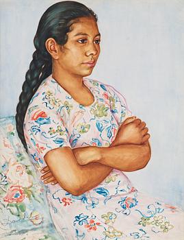 449. Nils von Dardel, "Mexican girl with crossed arms" (Mexikansk flicka med händerna i kors).