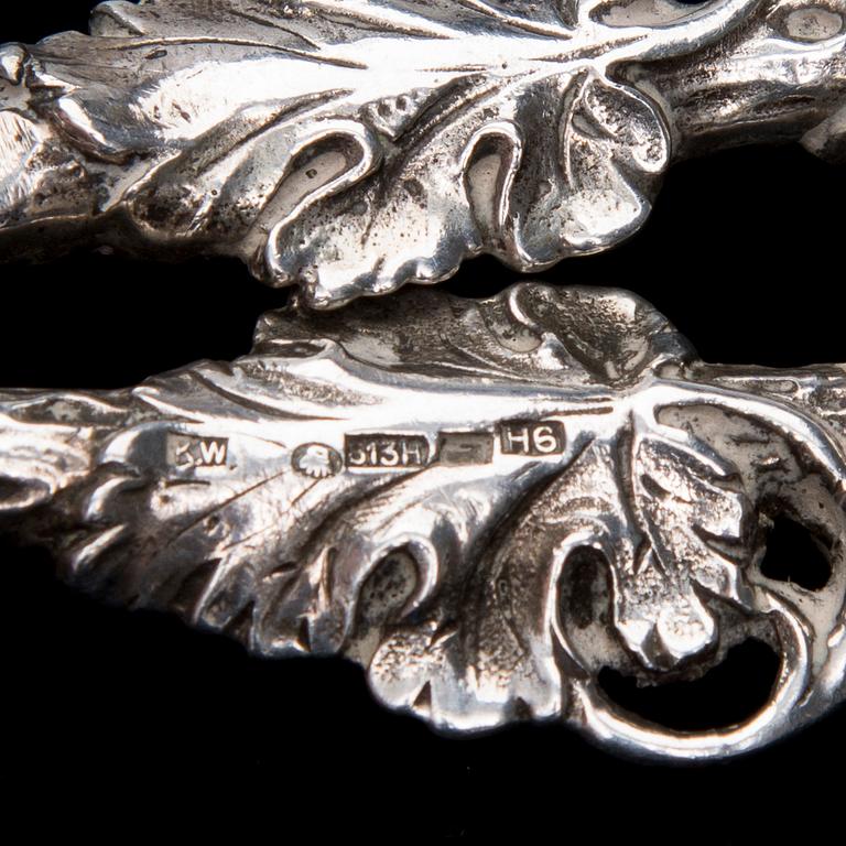 SOCKERTÅNG OCH SAX, silver, bl a S:t Petersburg 1840-tal.