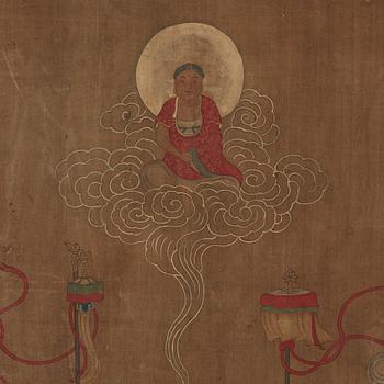 A Song-style hanging scroll of a eleven-headed Avalokiteshvara, Qing dynasty, 19th century.