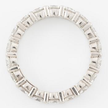 W.A. Bolin ring full eternity band in platinum set with round brilliant-cut diamonds.