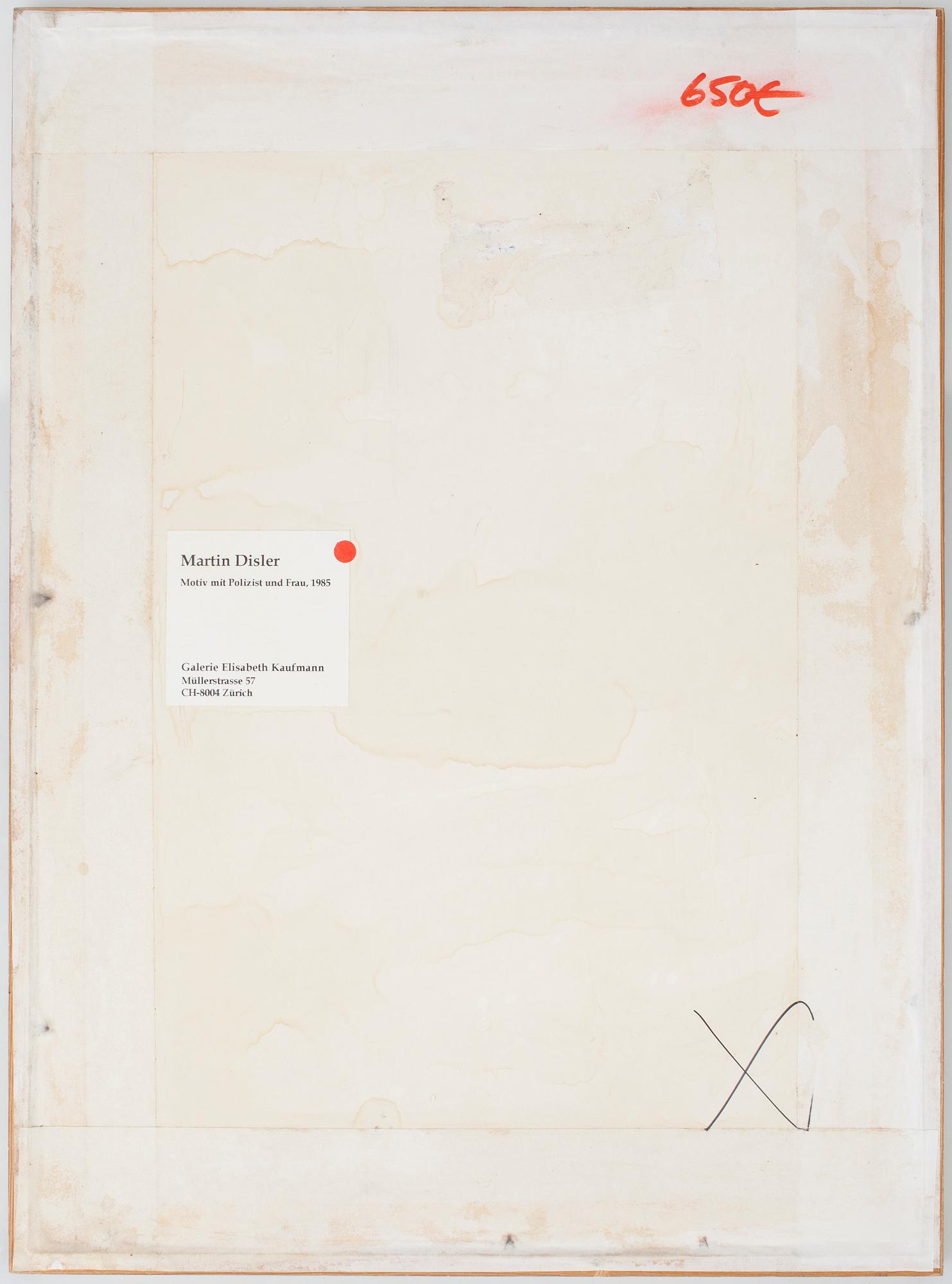 MARTIN DISLER, akvarell, signerad, daterad á tergo 1985.