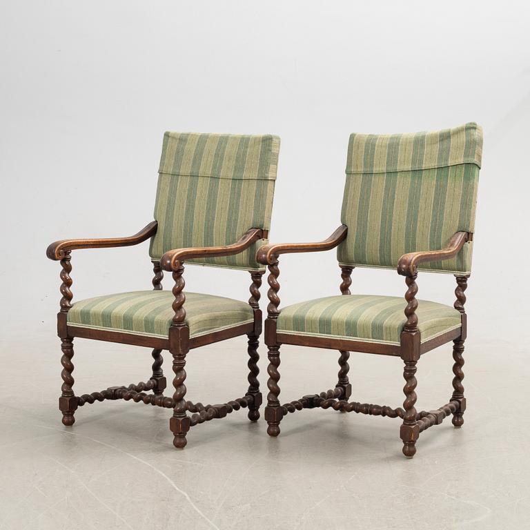 Karmstolar, barockstil, 1900-talets första hälft.