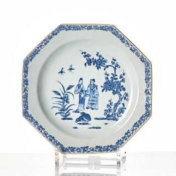 A set of eight blue and white dishes, Qing dynasty, Qianlong (1736-95).